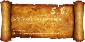 Sárkány Barbara névjegykártya